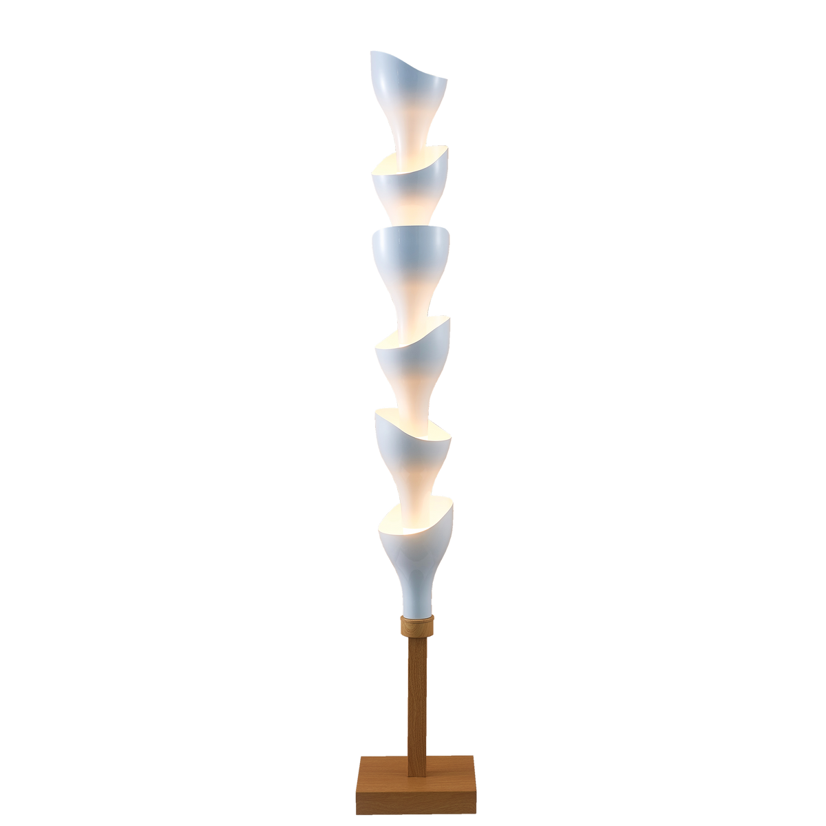 Snow Cone (Wood/White) Floor Lamp