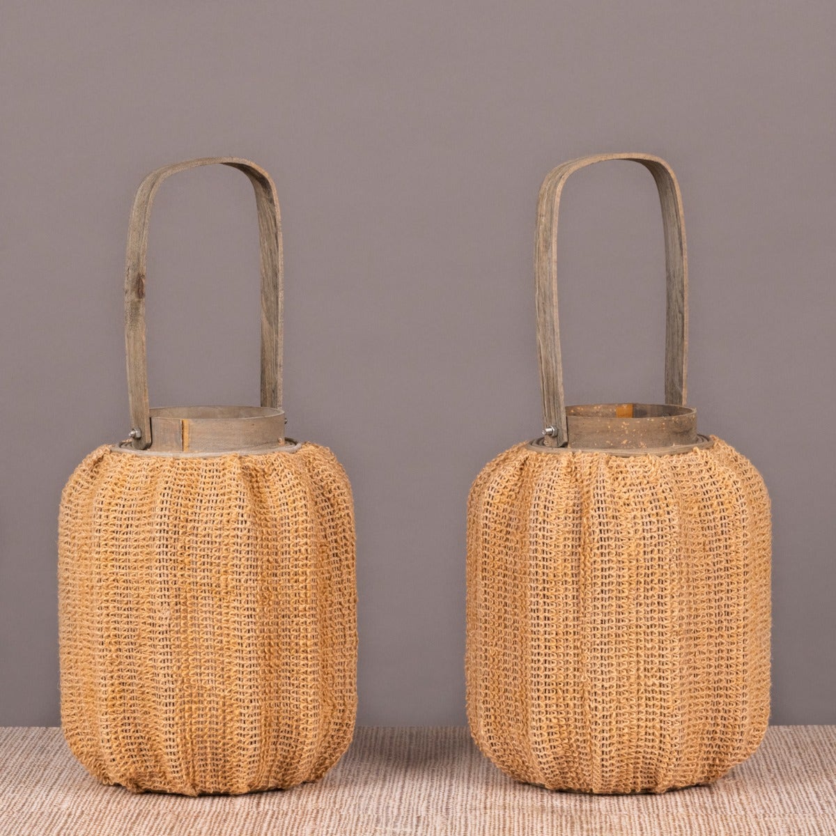 Rattan Rage (Beige) Lanterns (Set of 2)