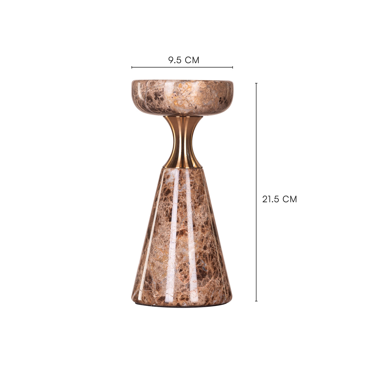 On The Spot (Large, Brown/Gold) Marble Candle Holder