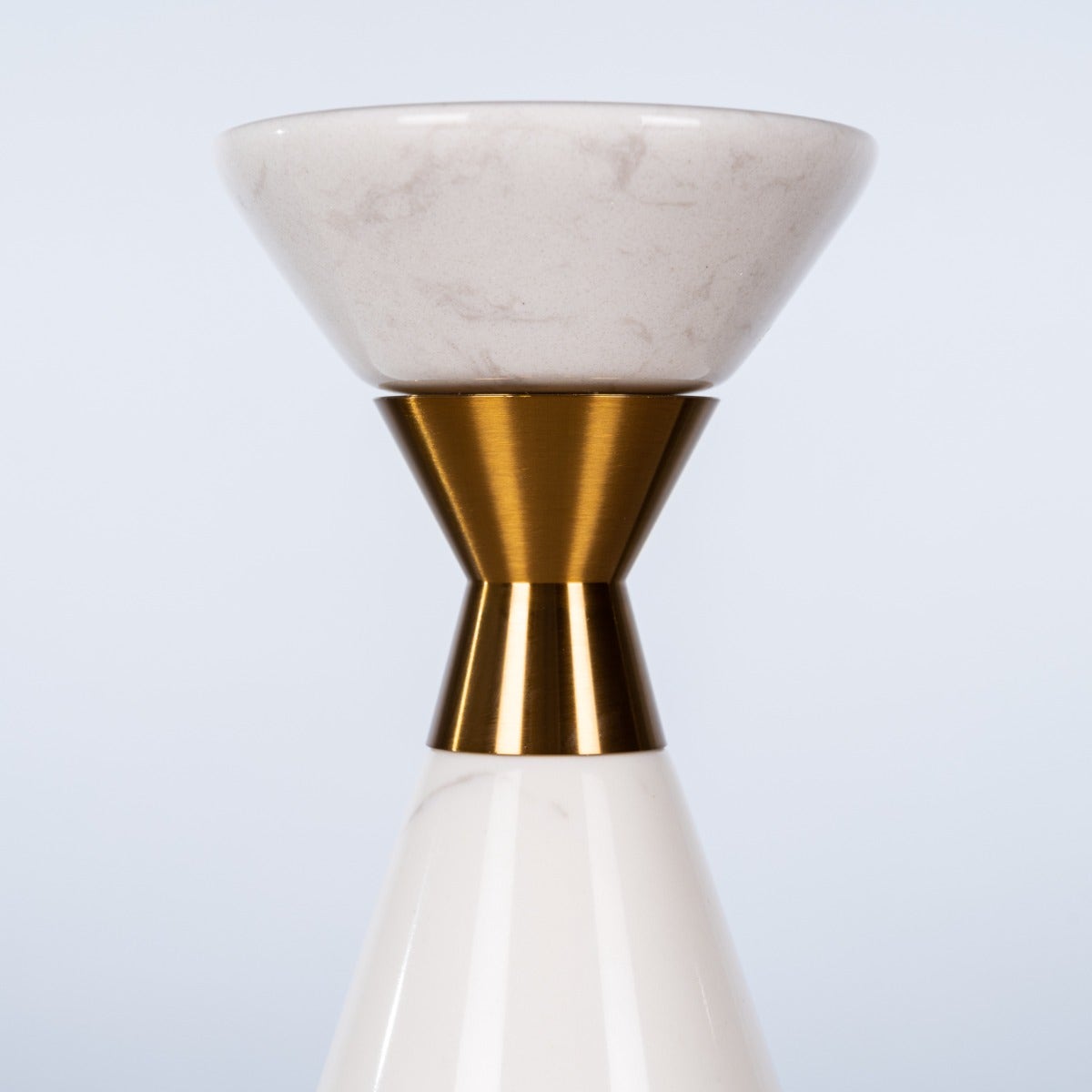 Nailed It (Small, White/Gold) Marble Candle Holder