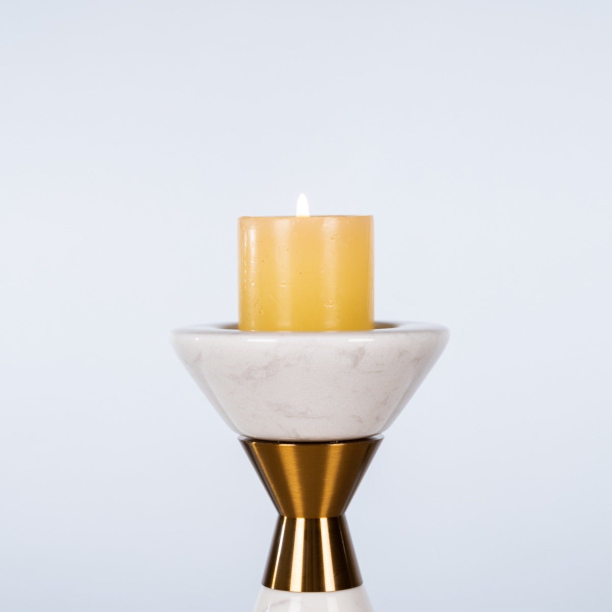 Nailed It (Small, White/Gold) Marble Candle Holder