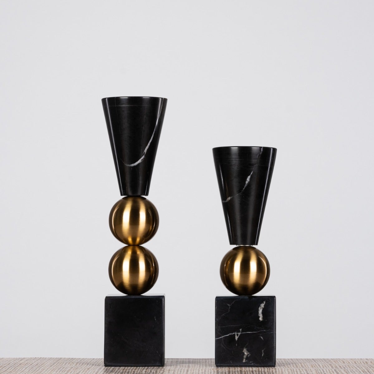Glow Getter Double (Black) Marble Candle Holder