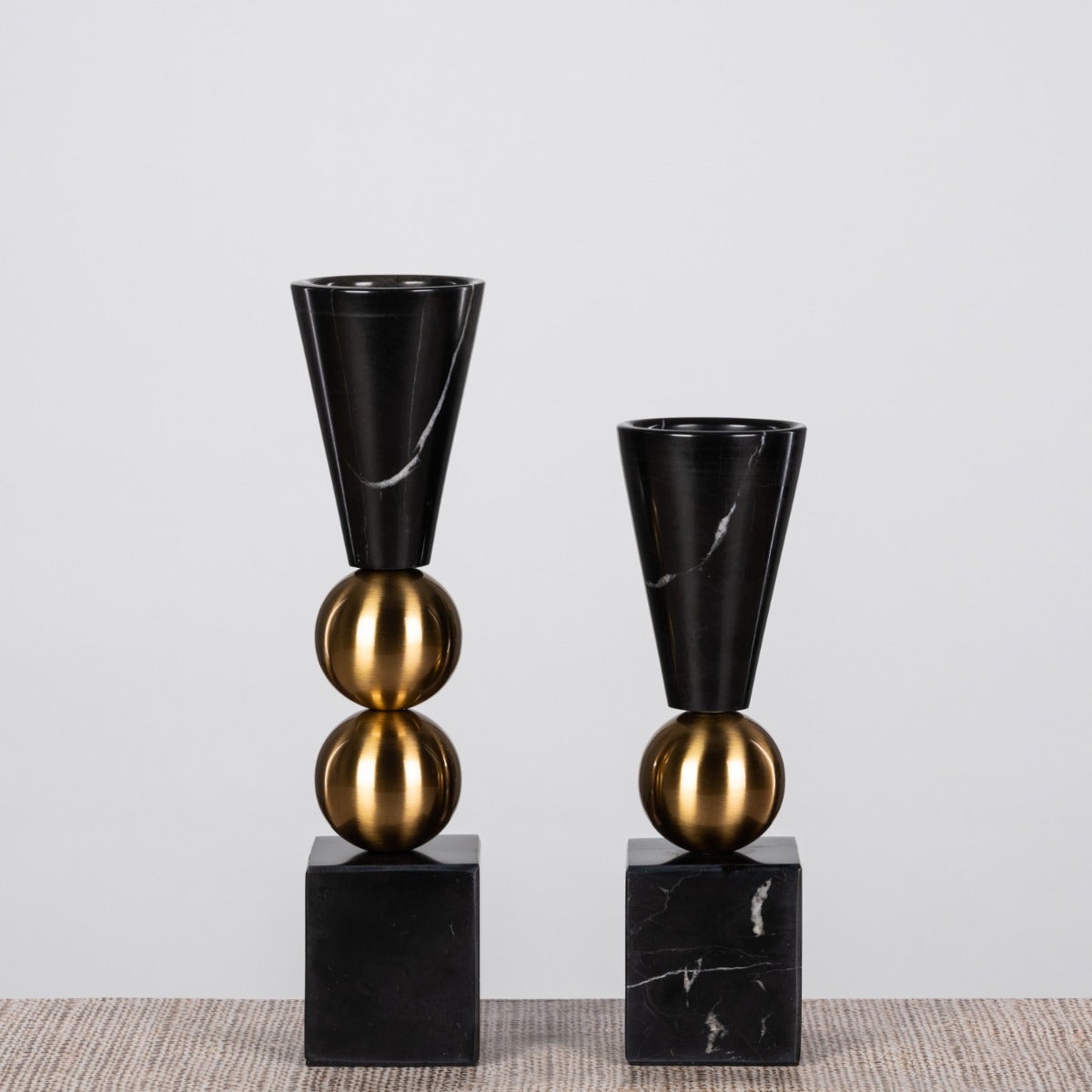 Glow Getter Double (Black) Marble Candle Holder