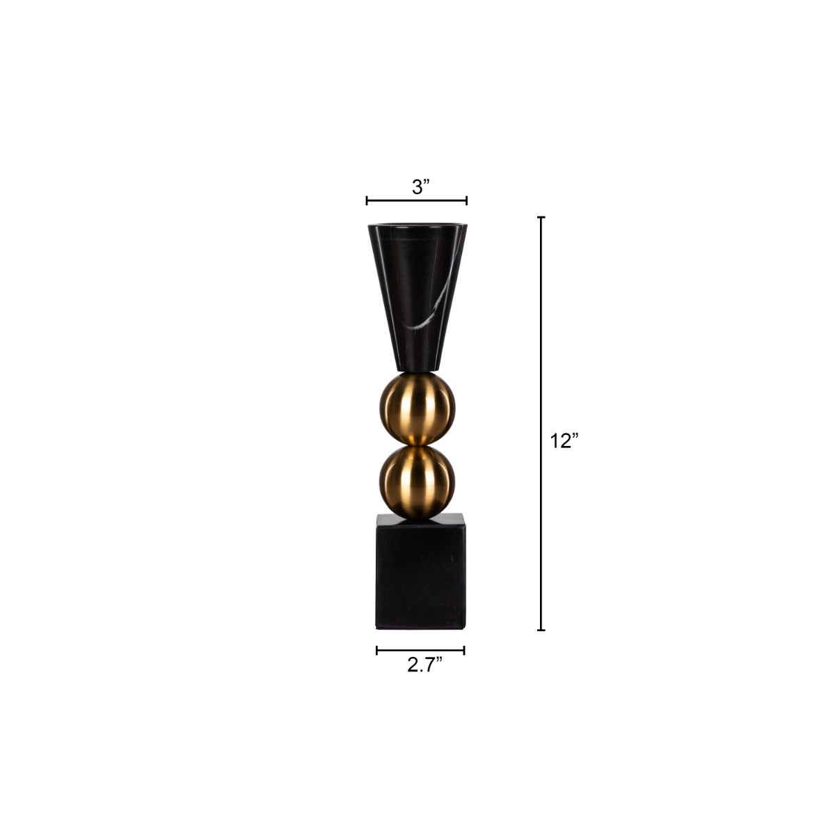 Glow Getter Double (Black) Marble Candle Holder