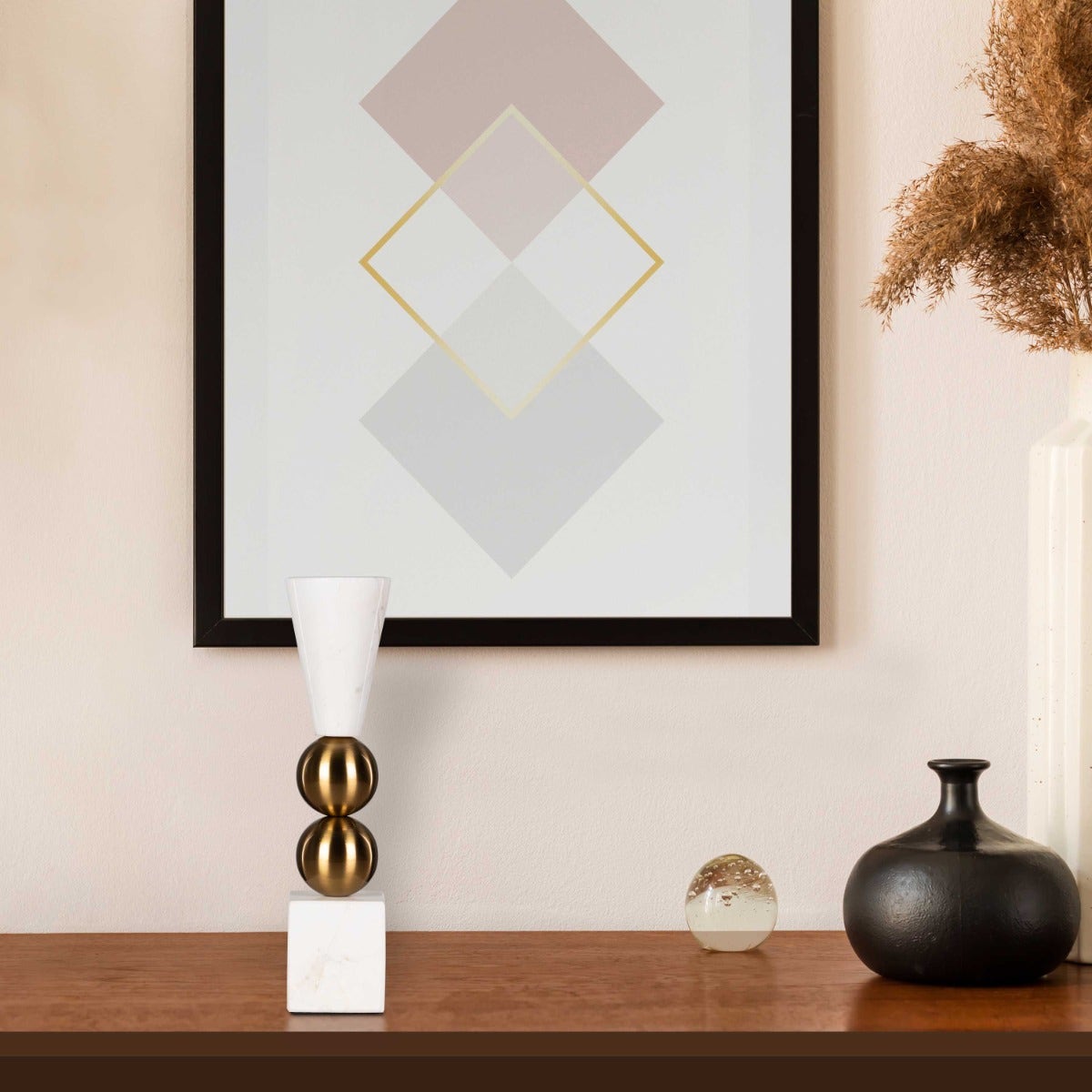 Glow Getter Double (White) Marble Candle Holder