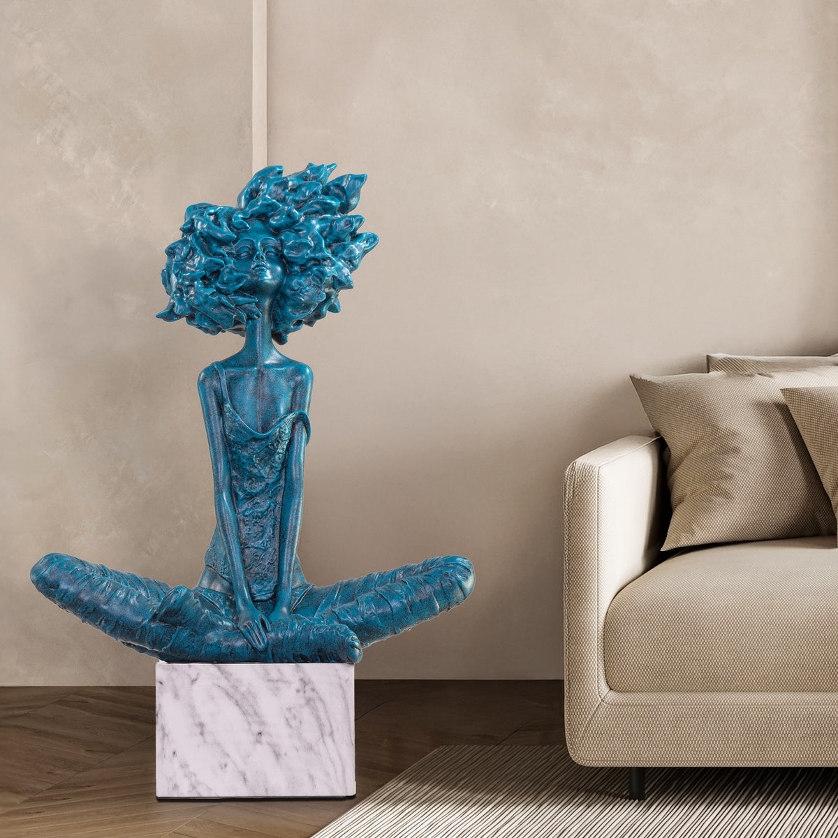 Game Is Over (Blue, White) Marble Home Decor