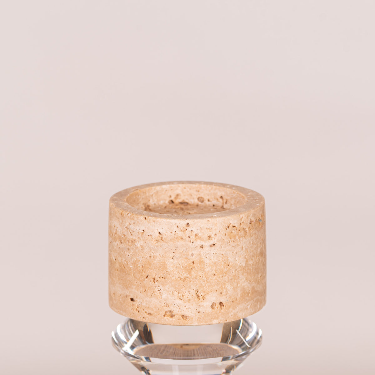 Crystal Pillar ( Beige, Large) Marble Candle Holder