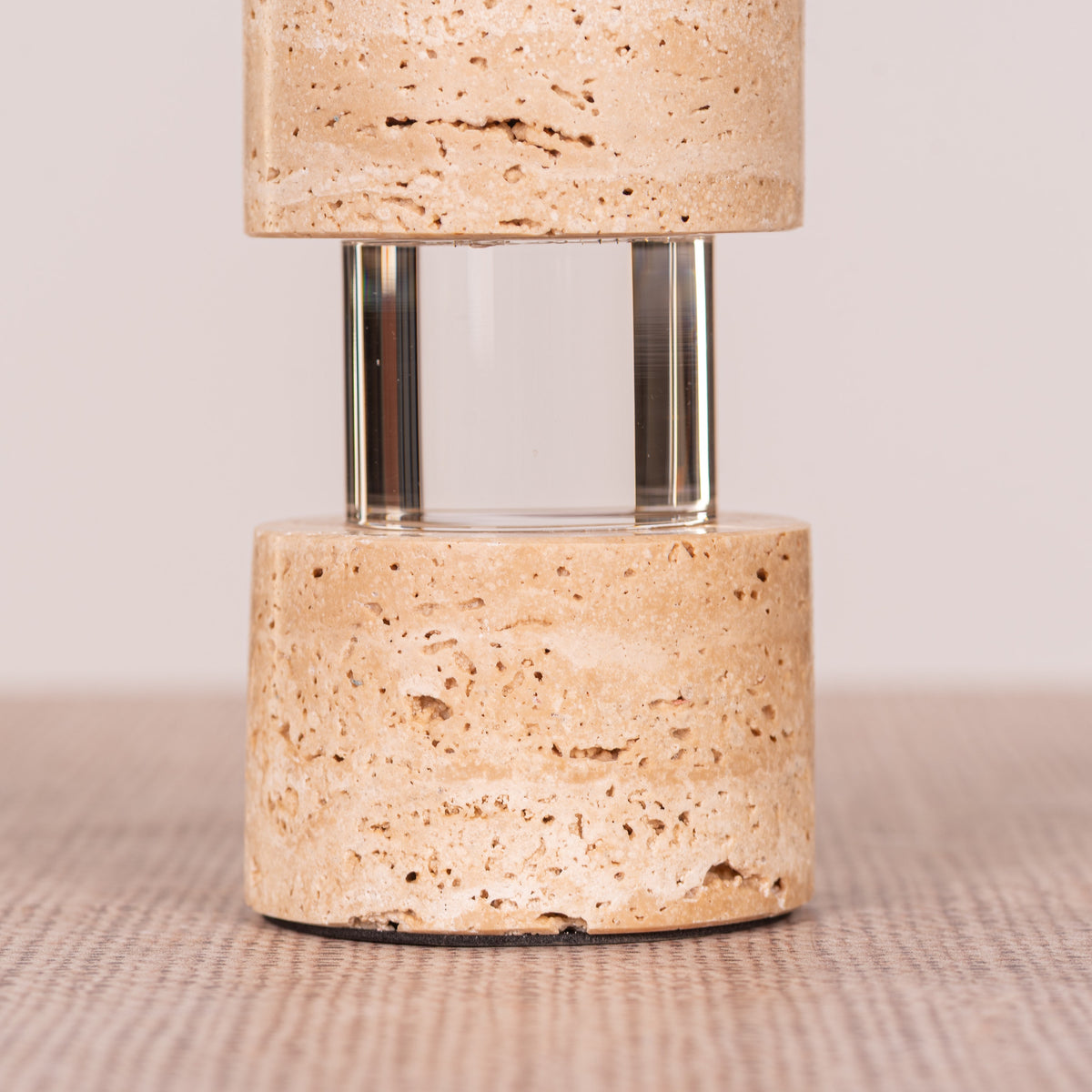 Crystal Pillar ( Beige, Large) Marble Candle Holder