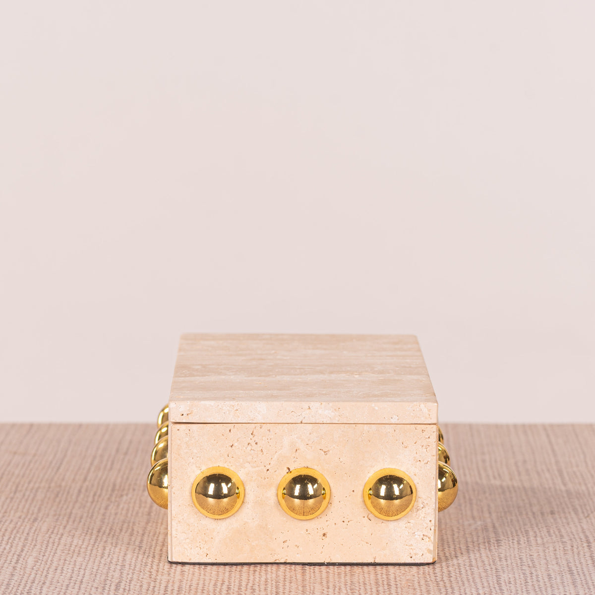 Town Down (Large, Beige, Gold) Marble Decorative Box