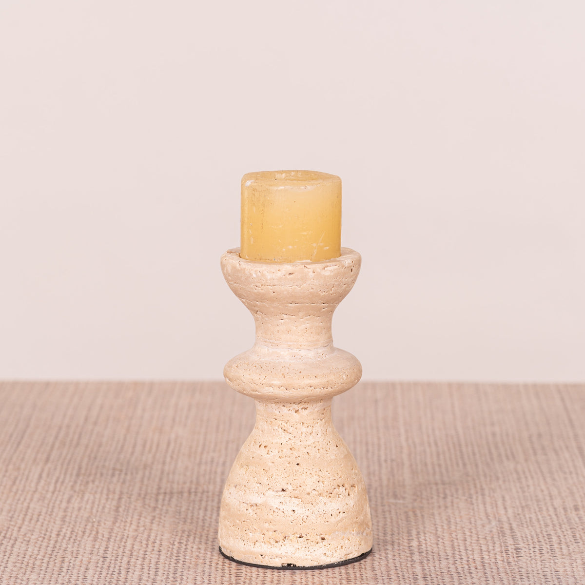 Otherly Love (Medium, Beige) Marble Candle Holder