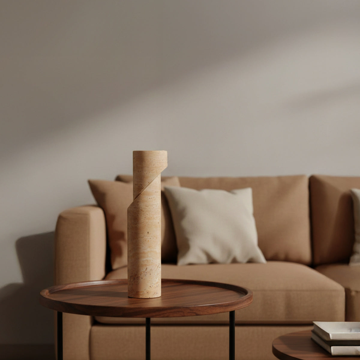 Sinkin Soon (Large, Beige) Marble Candle Holder