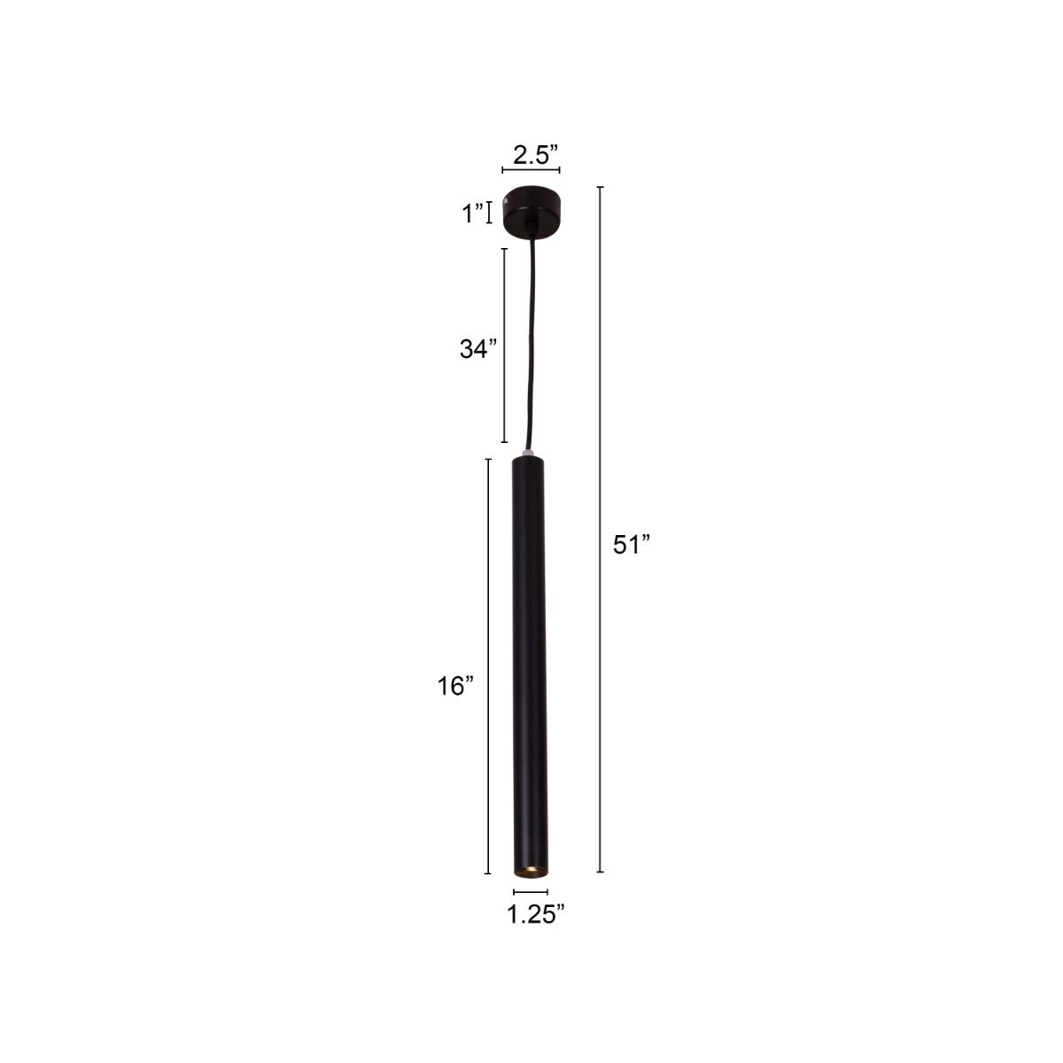 Aura- 03W Black (3000K) LED Designer Series Pendant (DL01-10032)
