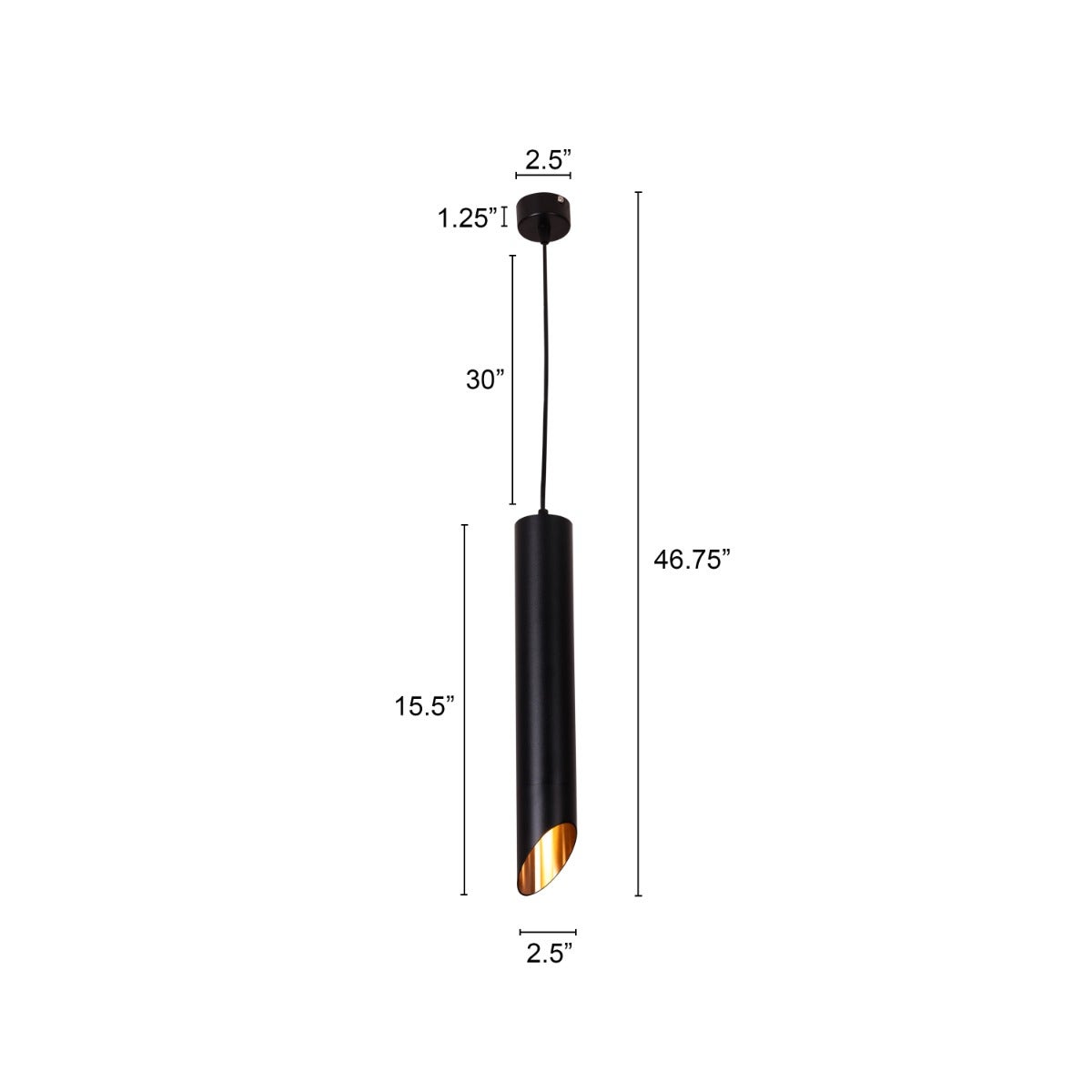 Aura- 3W Black Large (3000K) LED Designer Series Pendants (DL01-10079)