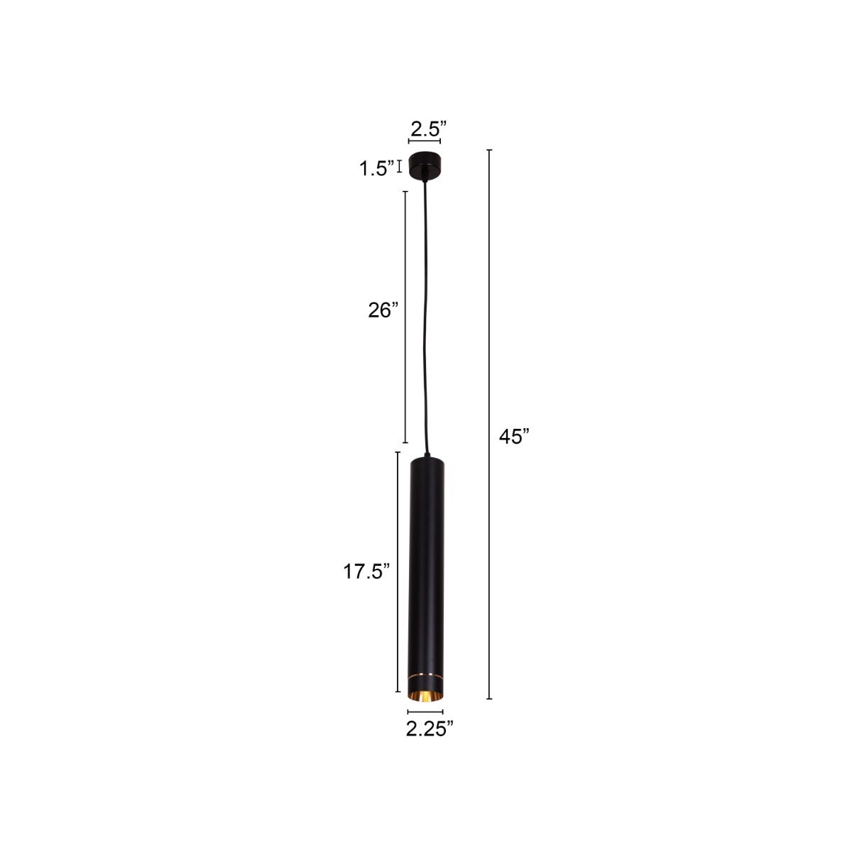 Asia- 3W Black (3000K) LED Designer Series Pendant (DL01-10097)