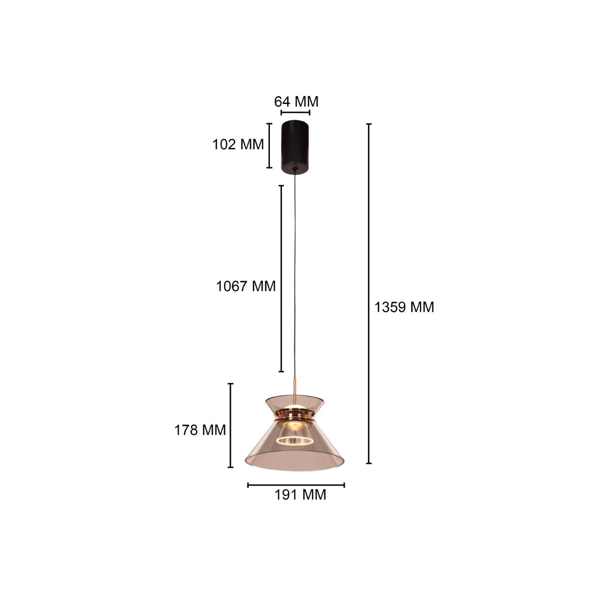 Persis- 7W Smokey Grey (3000K) LED Designer Series Pendant (DL01-10343)