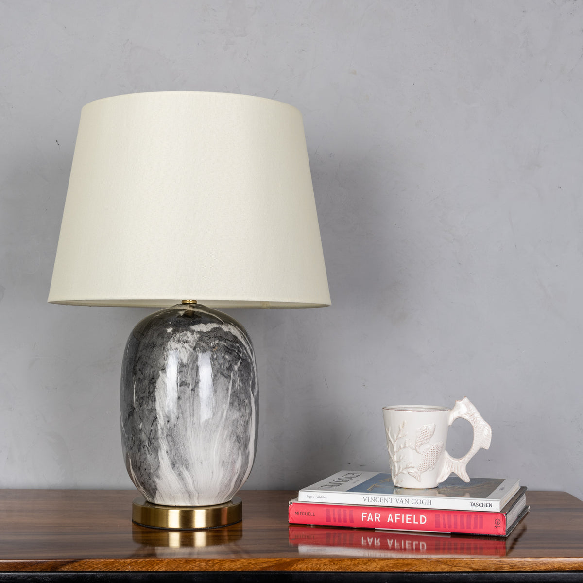 RSVP Please (Smokey Grey) Marble Table Lamp