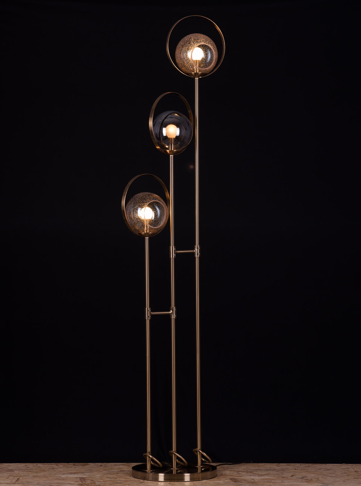 August Nights (Gold, Smokey Grey, Amber) Glass Floor Lamp
