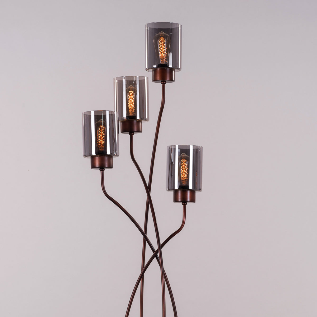 Twisted Cluster (Coffee, Smokey Grey) Glass Floor Lamp