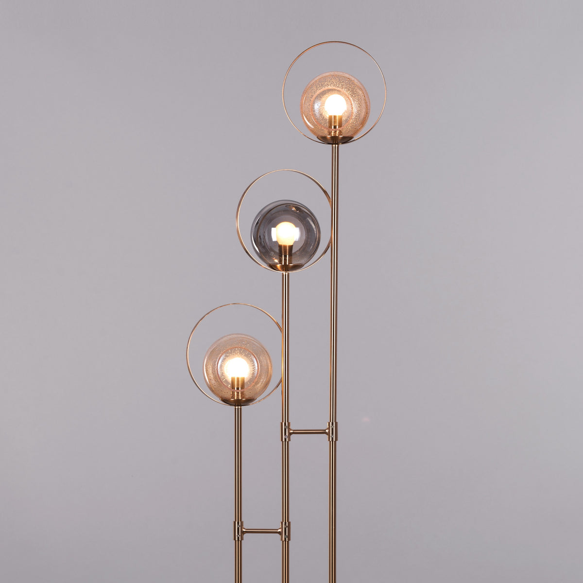 August Nights (Gold, Smokey Grey, Amber) Glass Floor Lamp