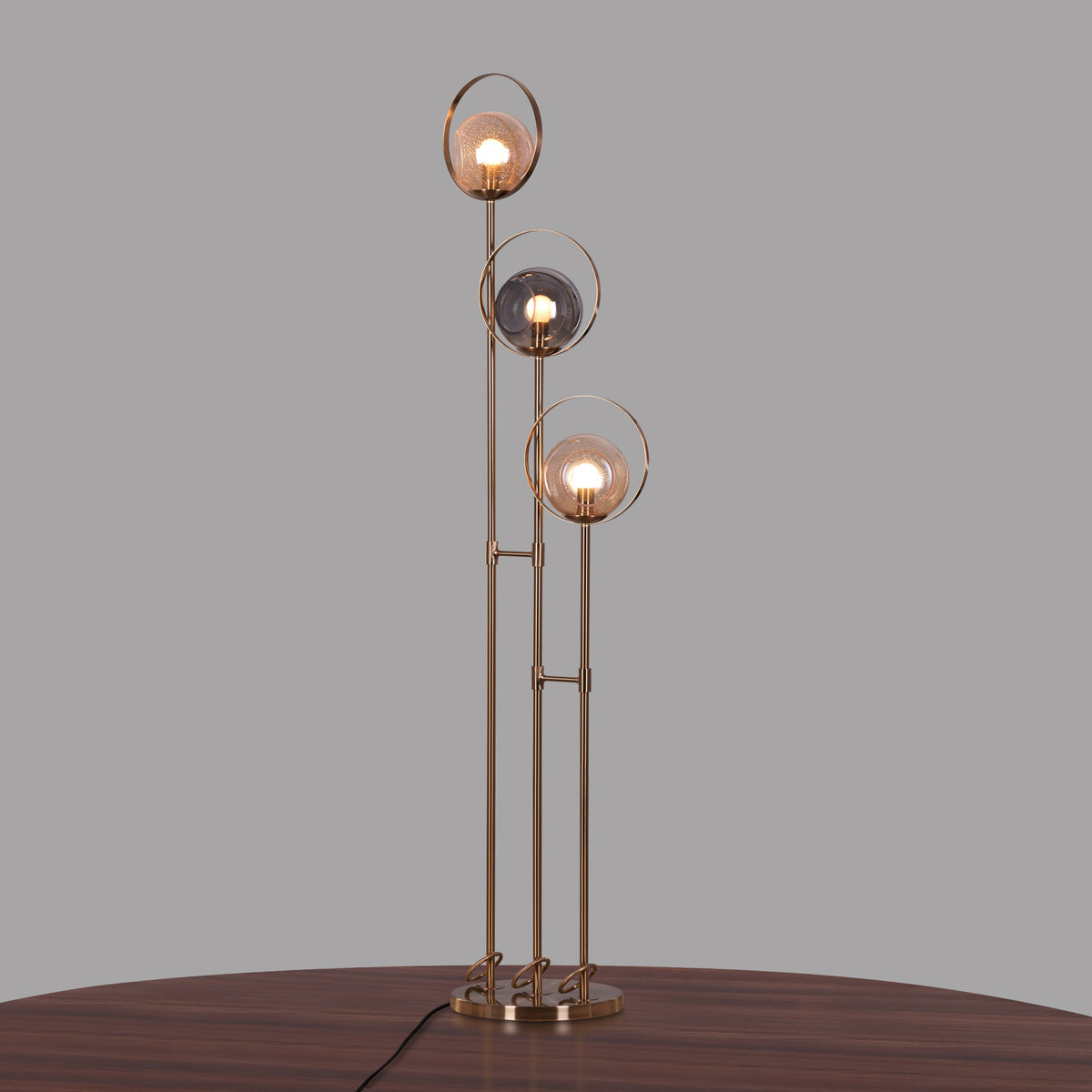 August Nights (Gold, Smokey Grey, Amber) Glass Floor Lamp