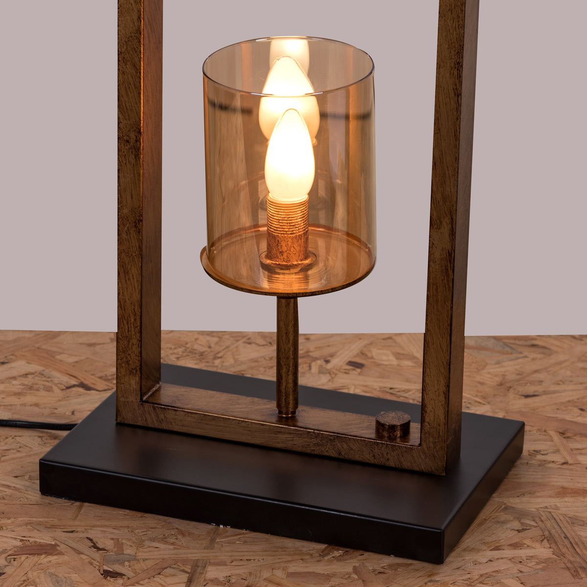 Curtain Call (Antique Gold) Glass Floor Lamp