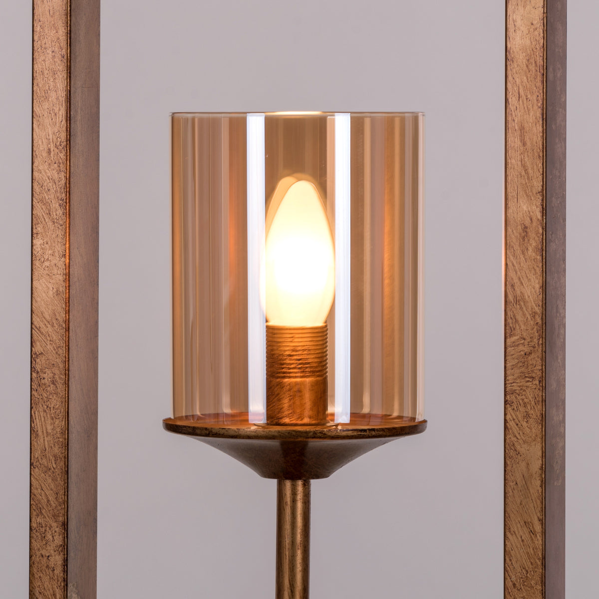 Curtain Call (Antique Gold) Glass Floor Lamp