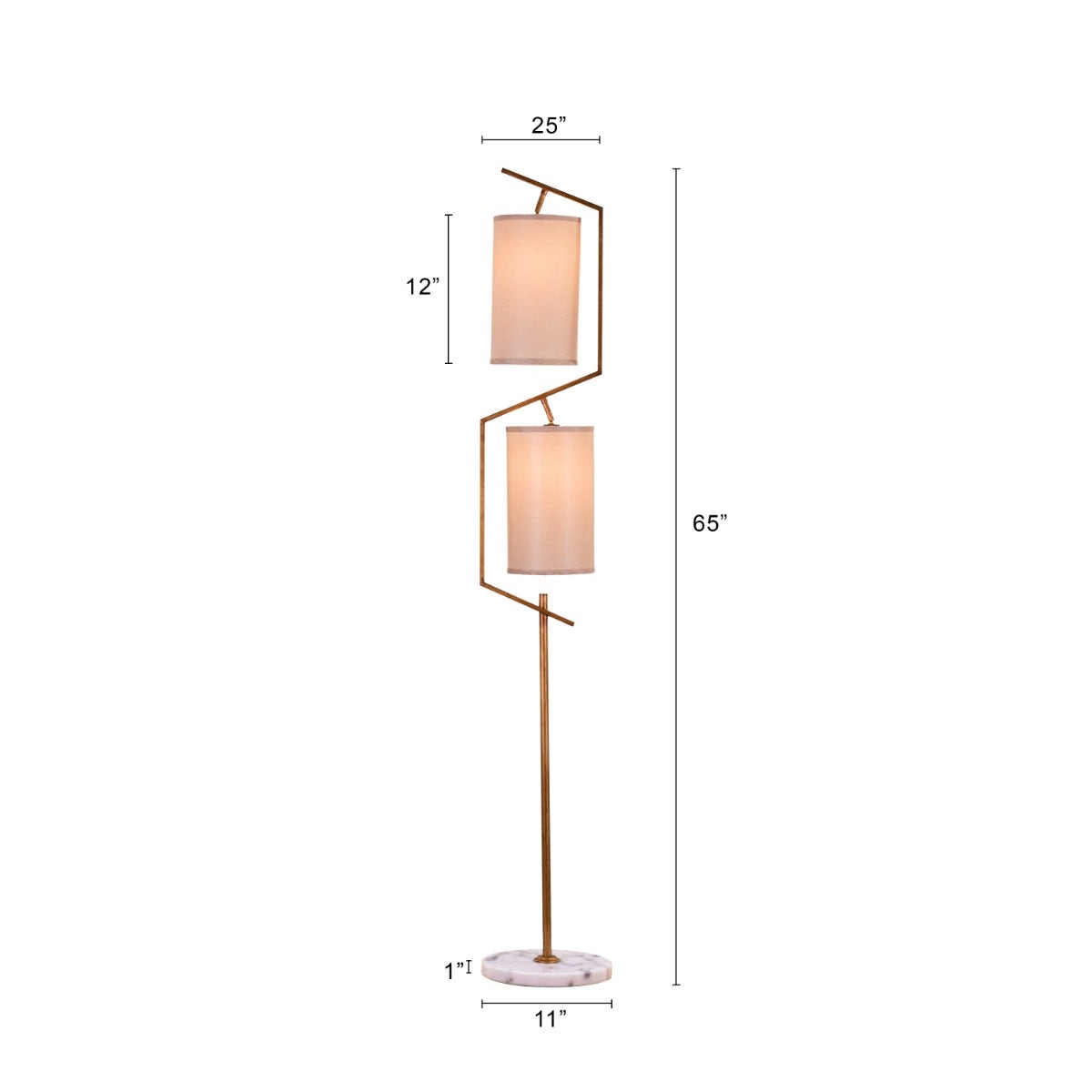 Effortless Signature (Gold, Beige) Marble Floor Lamp