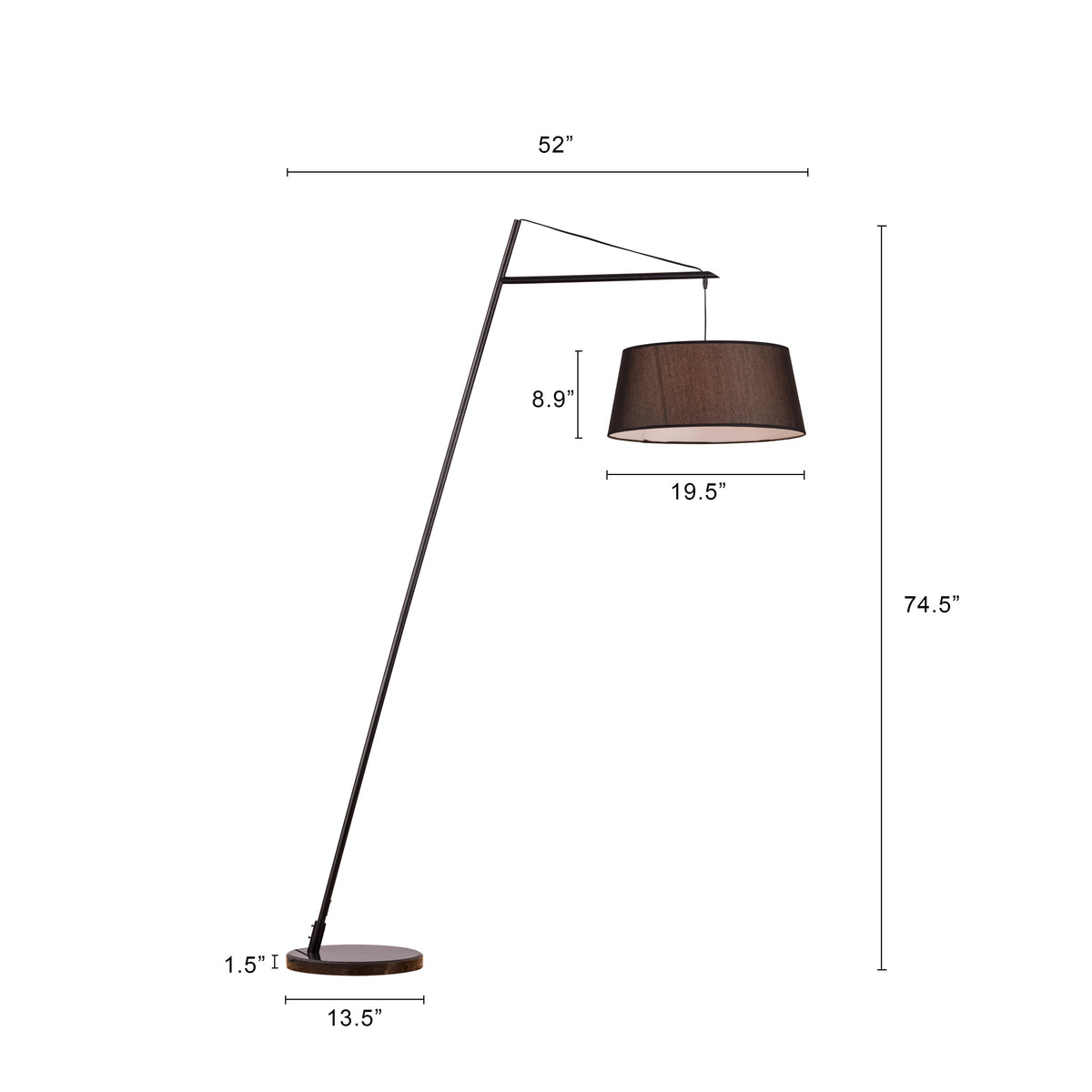 It's A Wrap (Black) Marble Floor Lamp