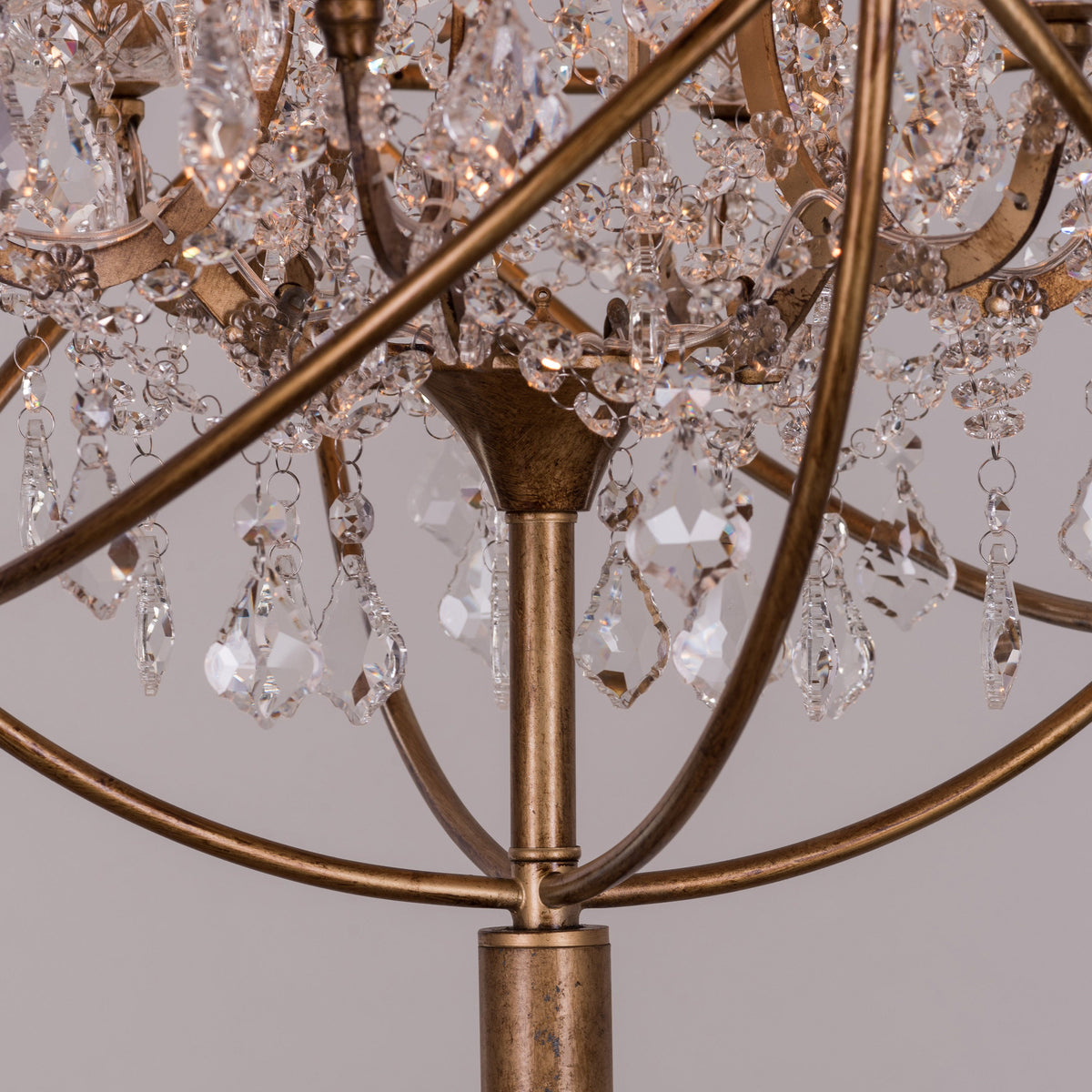 Moonlight Rendezvous (Antique Gold) Crystal Floor Lamp