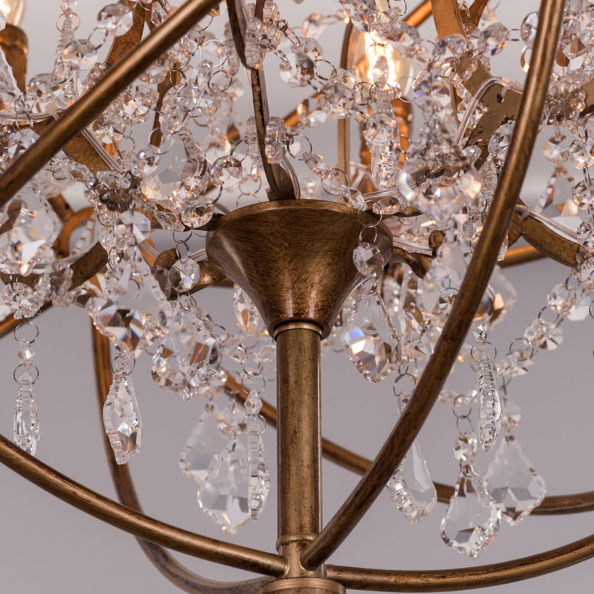 Moonlight Rendezvous (Antique Gold) Crystal Floor Lamp