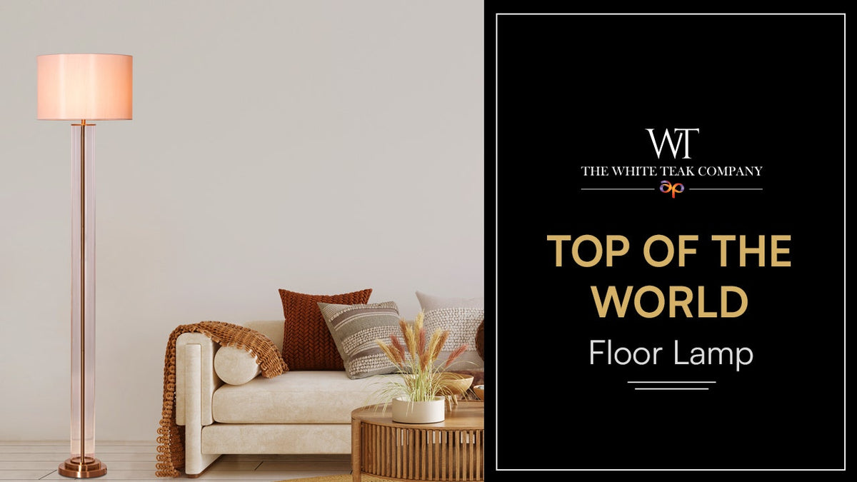 مصباح أرضي زجاجي شفاف Top Of The World (ذهبي)