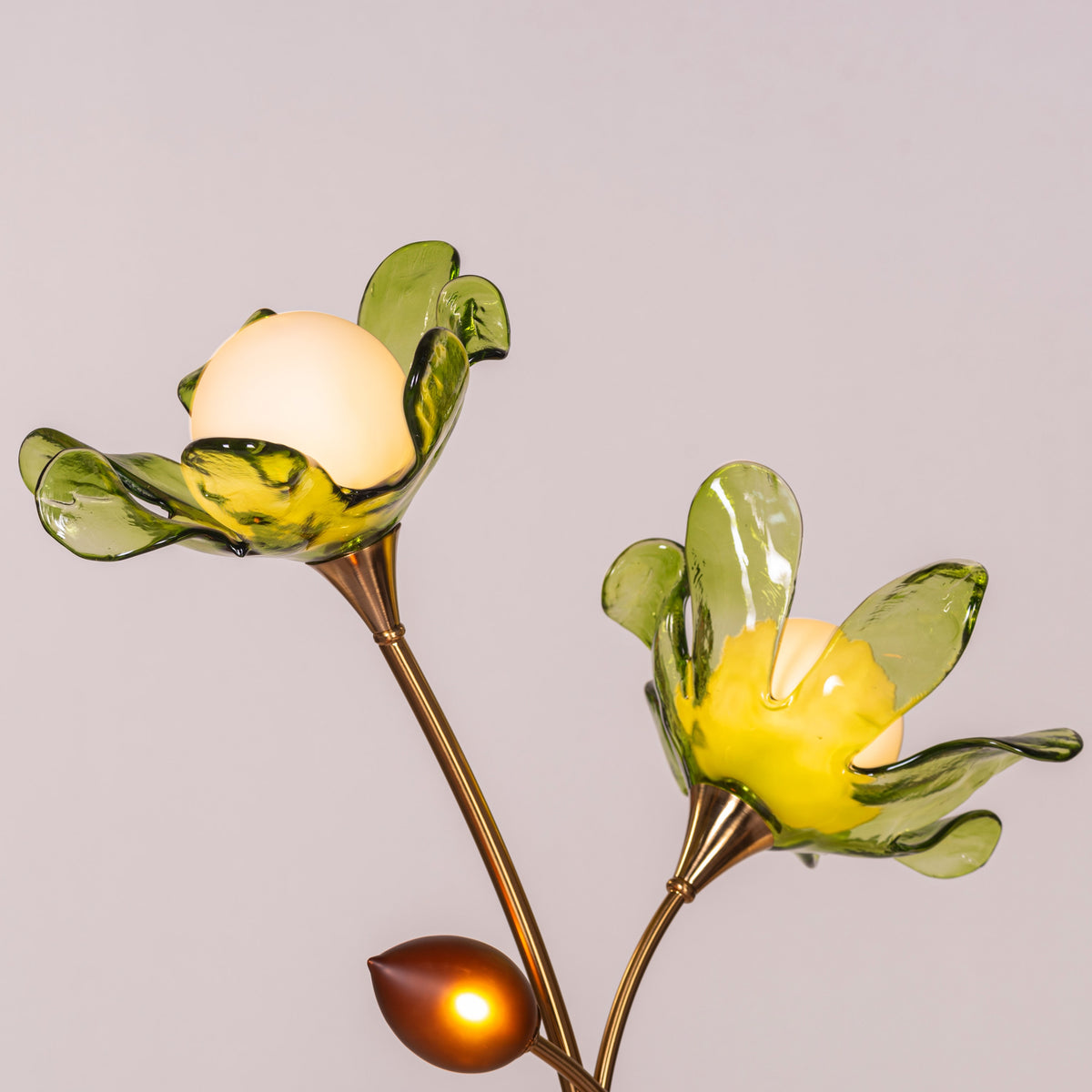 Midori Whisper (Gold, Green & Amber) Tinted Glass Floor Lamp