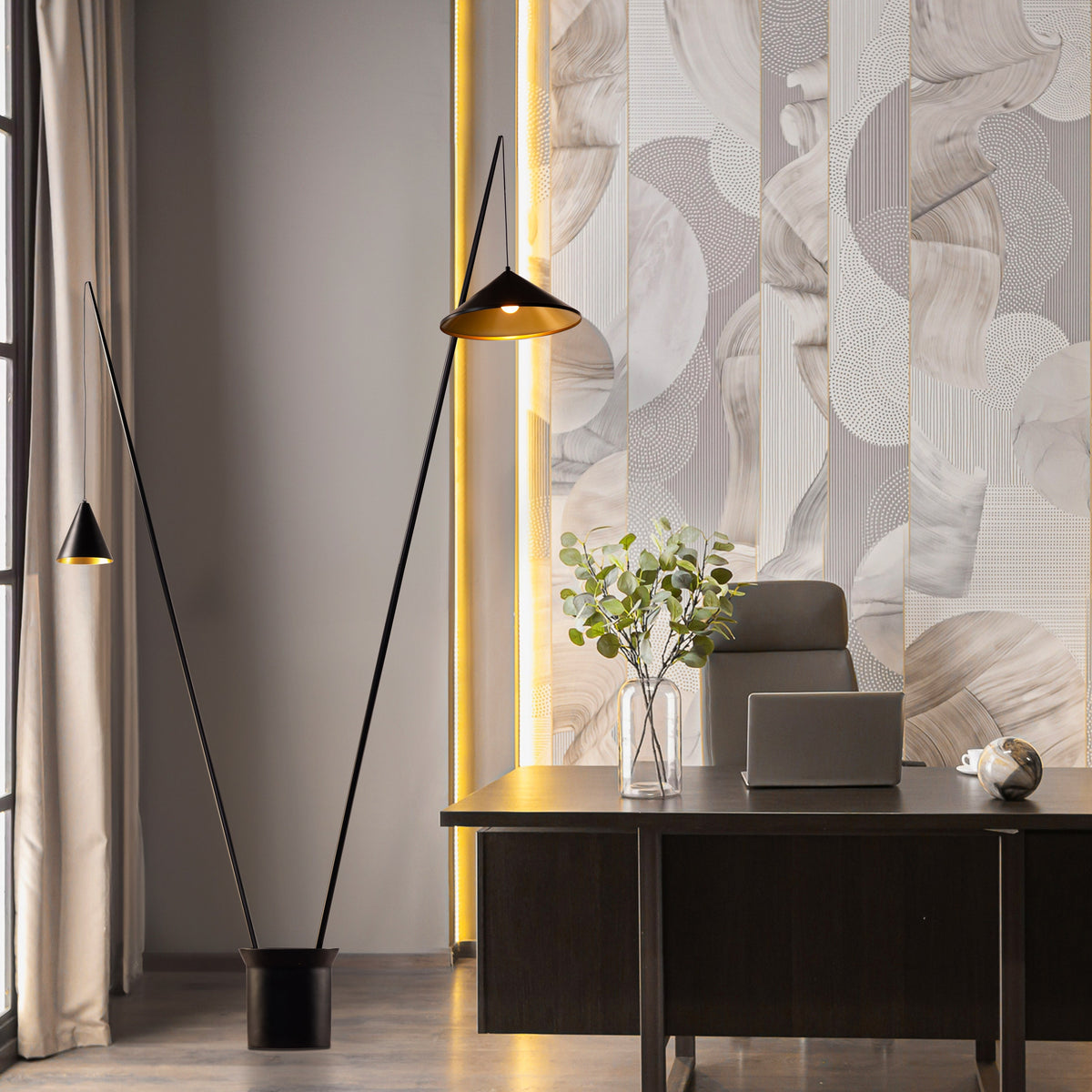 Around The Fire (Black) Floor Lamp