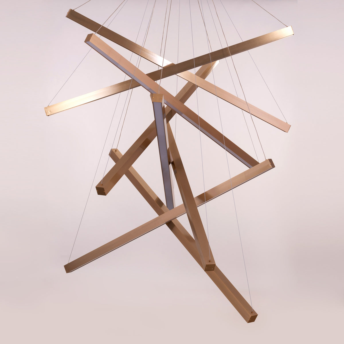 Toast To Tomorrow (Large, Gold, Dimmable LED with Remote Control) Double Height Chandelier