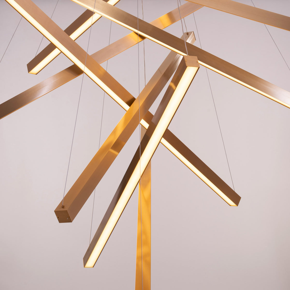 Toast To Tomorrow (Large, Gold, Dimmable LED with Remote Control) Double Height Chandelier