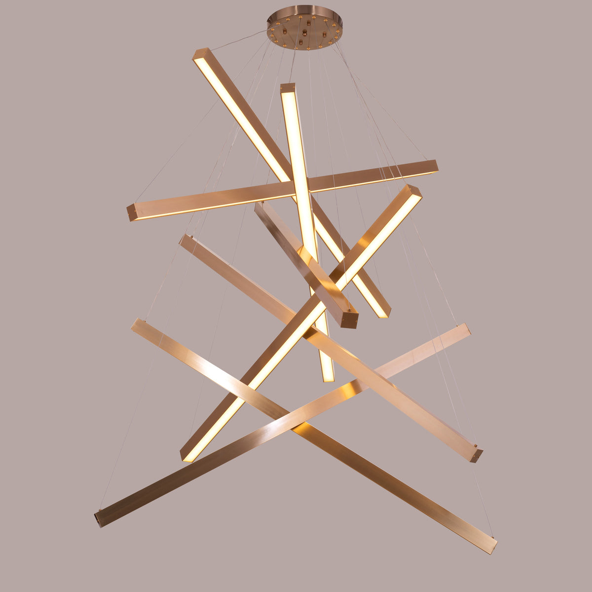 Toast To Tomorrow (Large, Gold, Dimmable LED with Remote Control) Double Height Chandelier