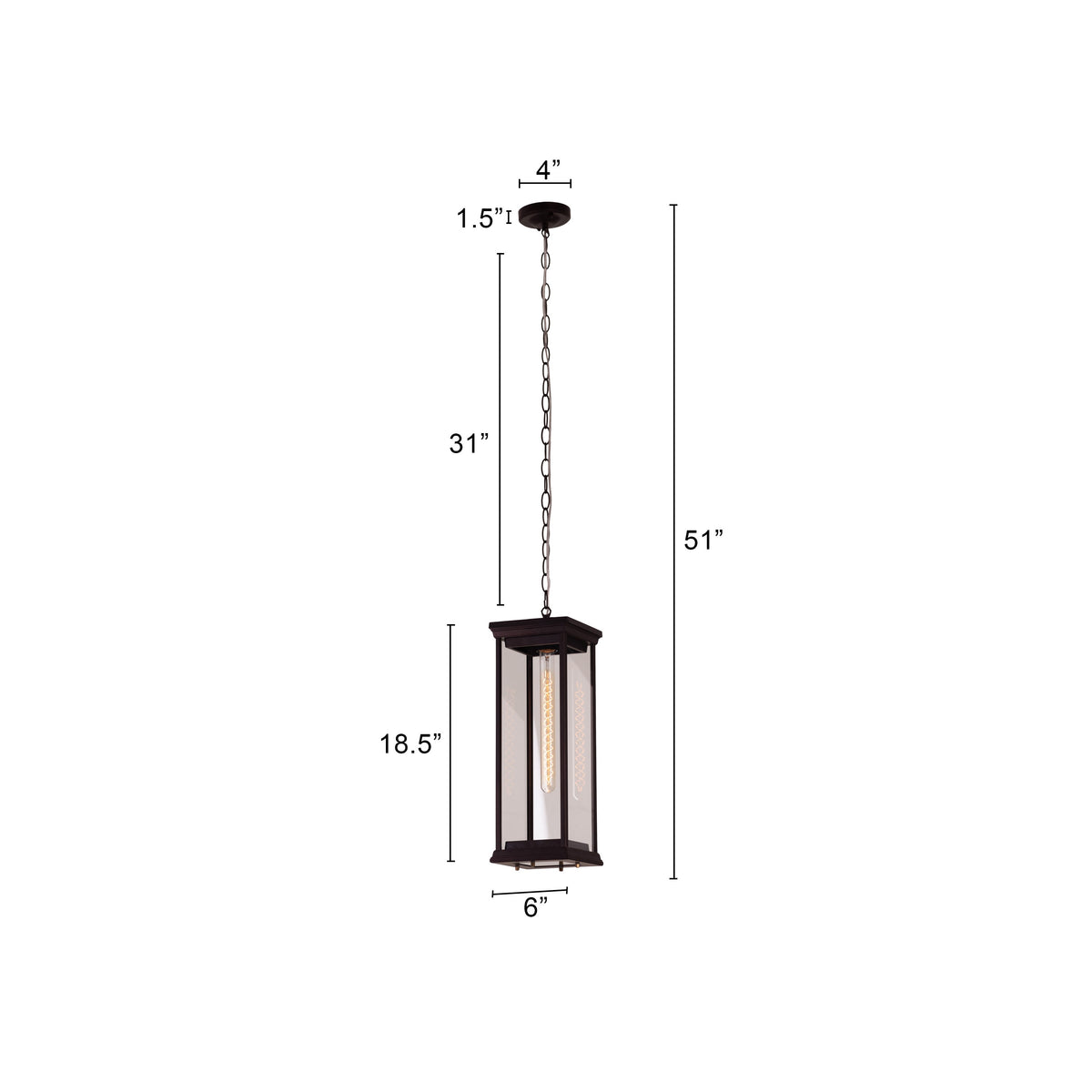 Love Letter (Black) Outdoor Pendant Light
