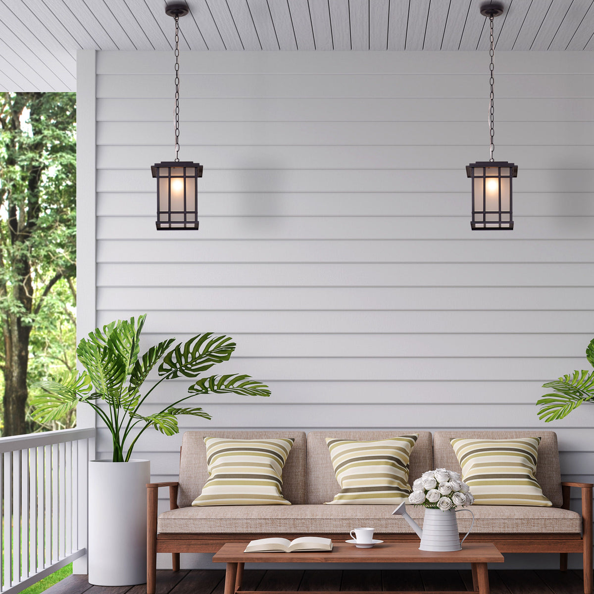 Looking Away (Black) Outdoor Pendant Light