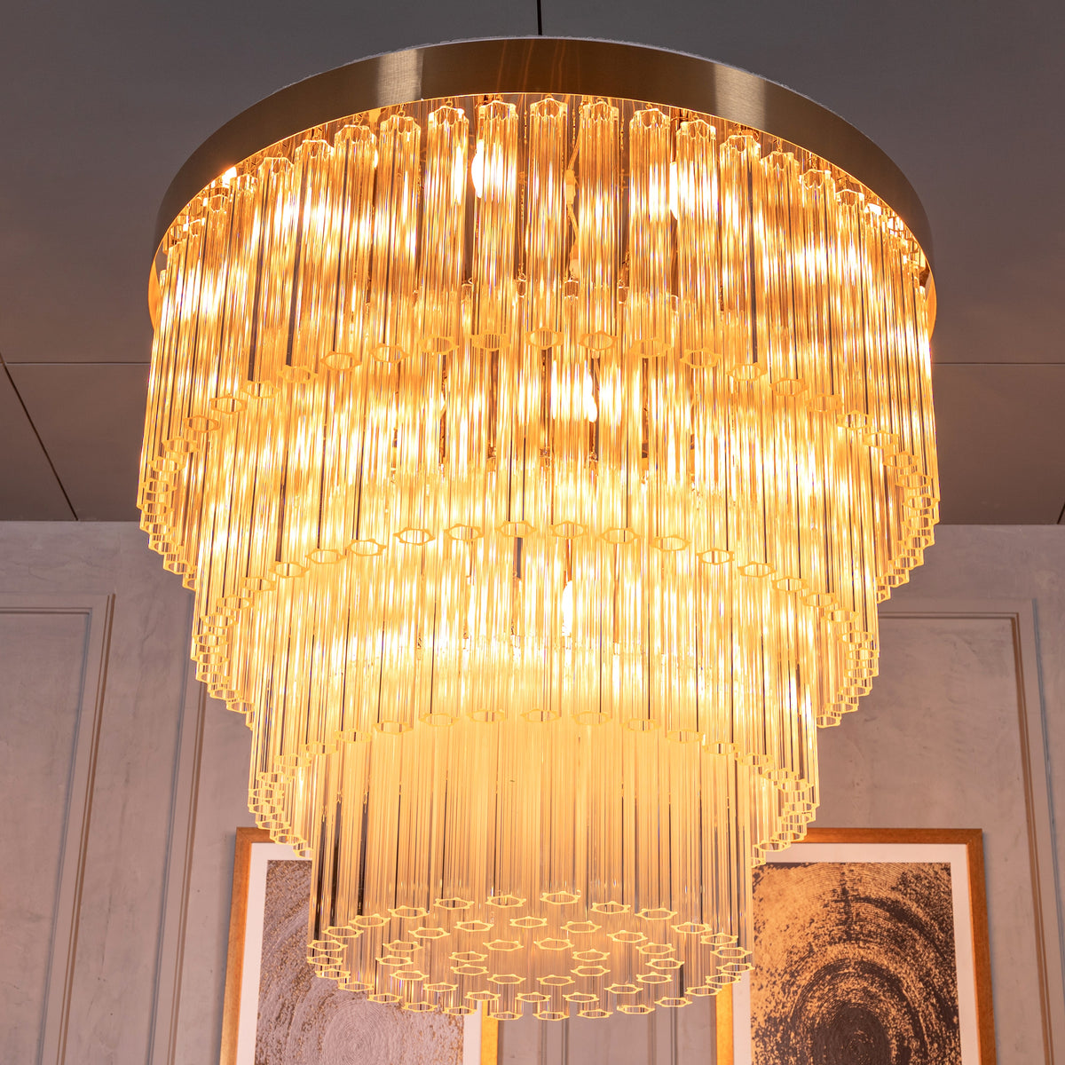 Red Carpet (Large, Round, Gold) Crystal Chandelier