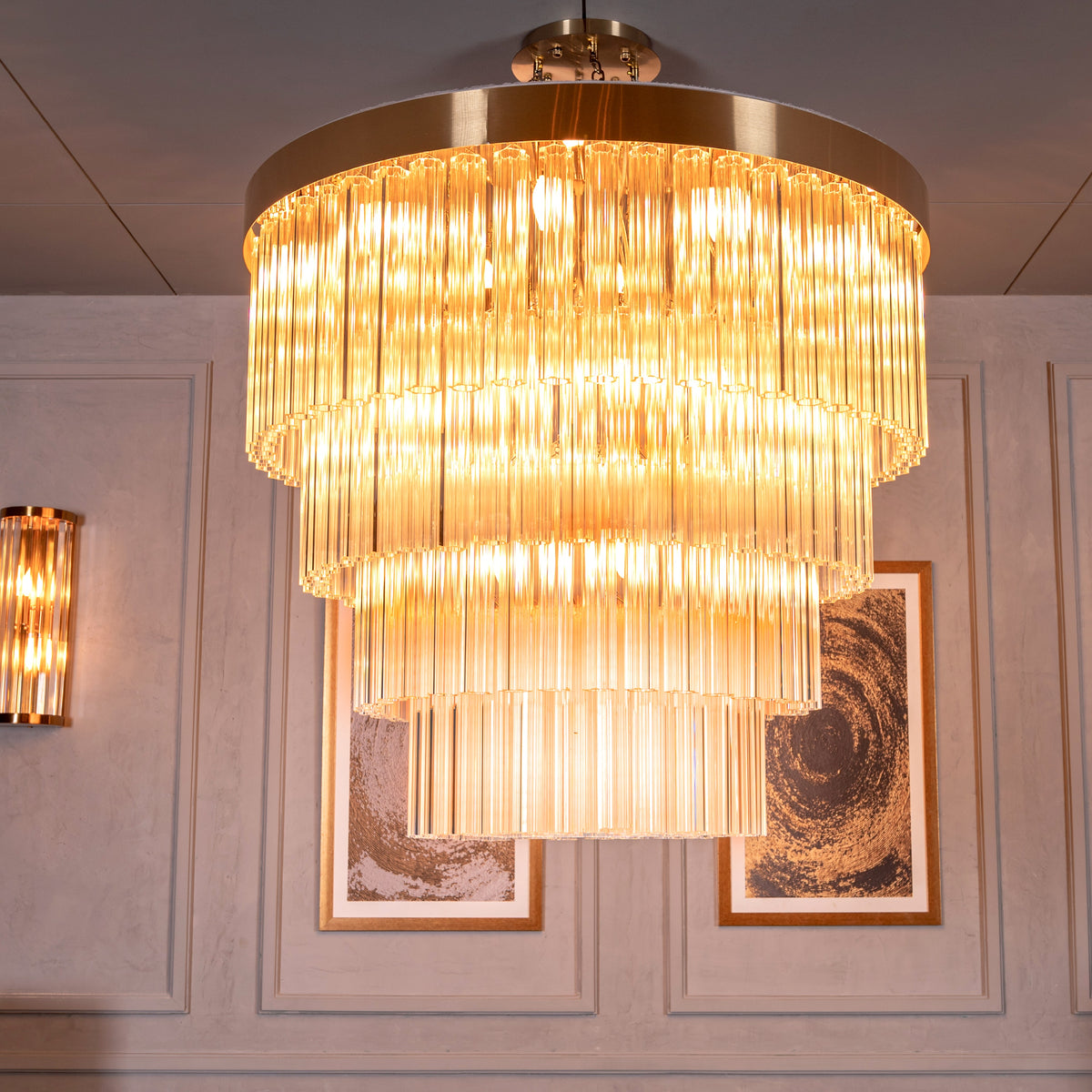 Red Carpet (Large, Round, Gold) Crystal Chandelier