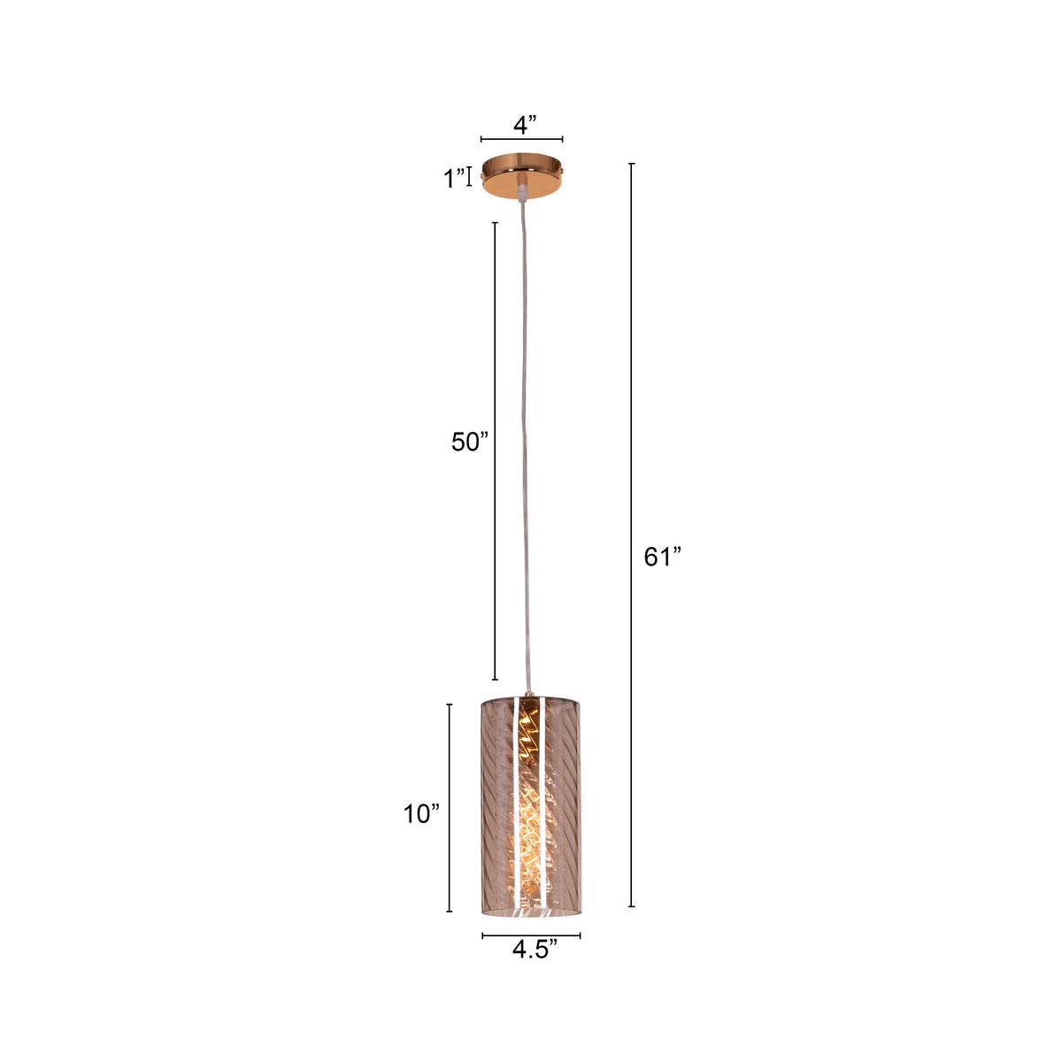 No Words (Amber) Textured Glass Pendant Light