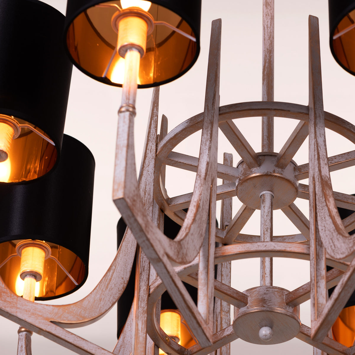 Calm In Chaos (Large, Vintage Gold, Black) Chandelier