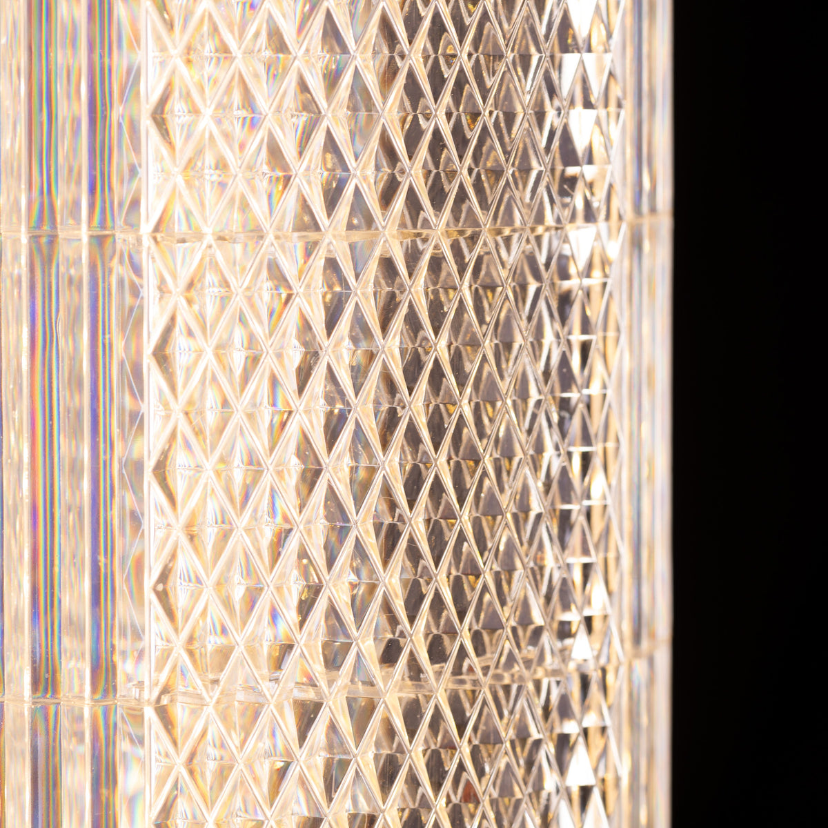 Yellow Diamond (Medium, Dimmable LED with Remote Control) Acrylic Textured Pendant Light