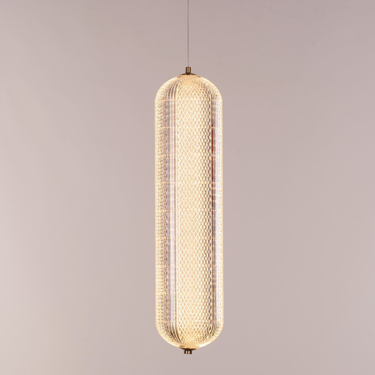 Yellow Diamond (Medium, Dimmable LED with Remote Control) Acrylic Textured Pendant Light