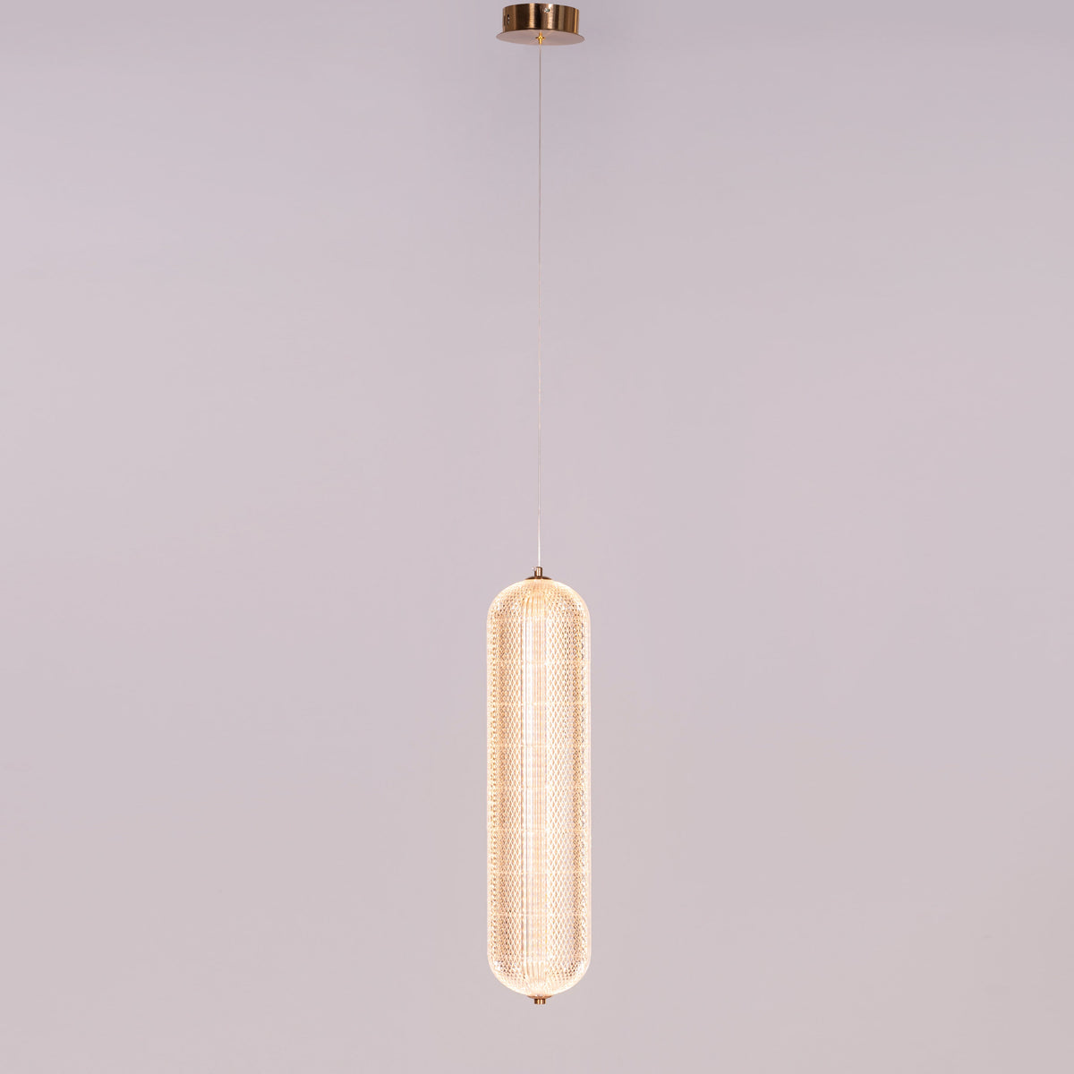 Yellow Diamond (Medium, Dimmable LED with Remote Control) Acrylic Textured Pendant Light