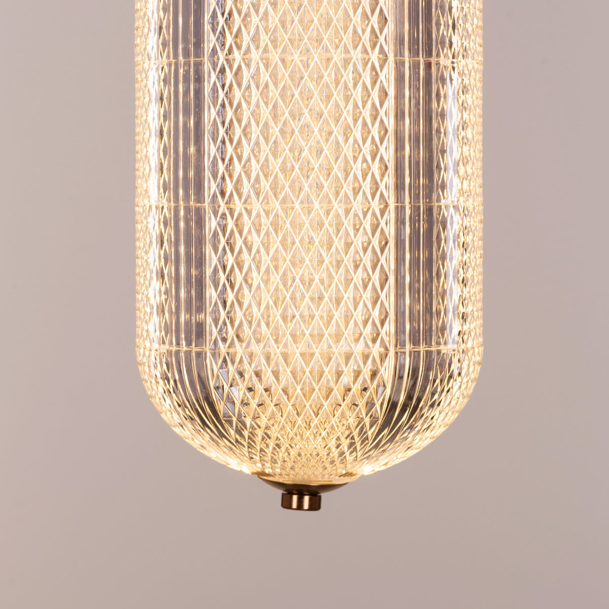 Yellow Diamond (Medium, Dimmable LED with Remote Control) Acrylic Textured Pendant Light