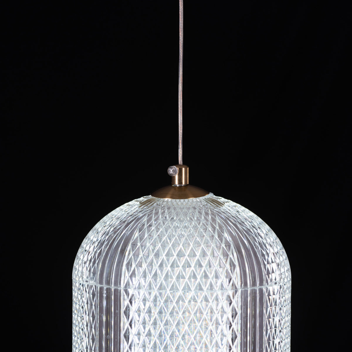 Yellow Diamond (Small, Dimmable LED with Remote Control) Acrylic Textured Pendant Light