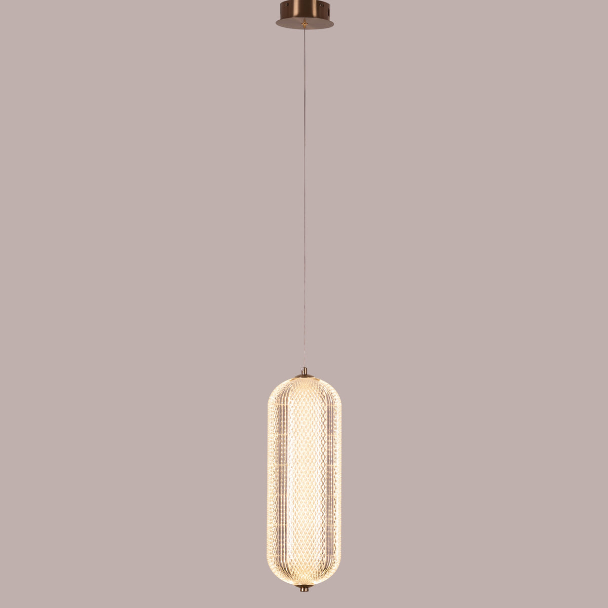 Yellow Diamond (Small, Dimmable LED with Remote Control) Acrylic Textured Pendant Light