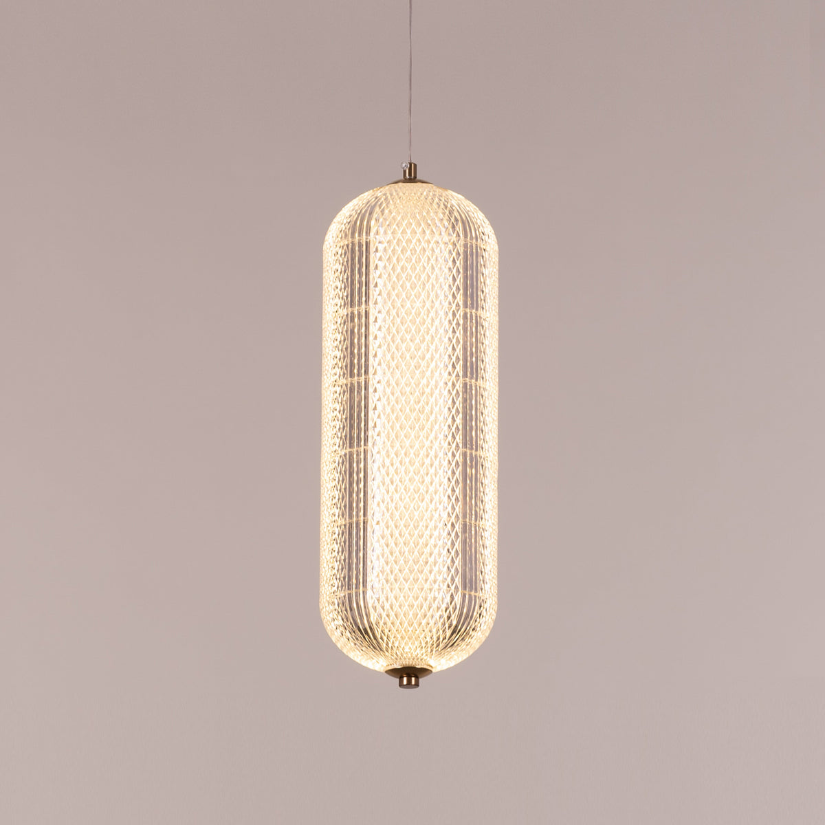 Yellow Diamond (Small, Dimmable LED with Remote Control) Acrylic Textured Pendant Light