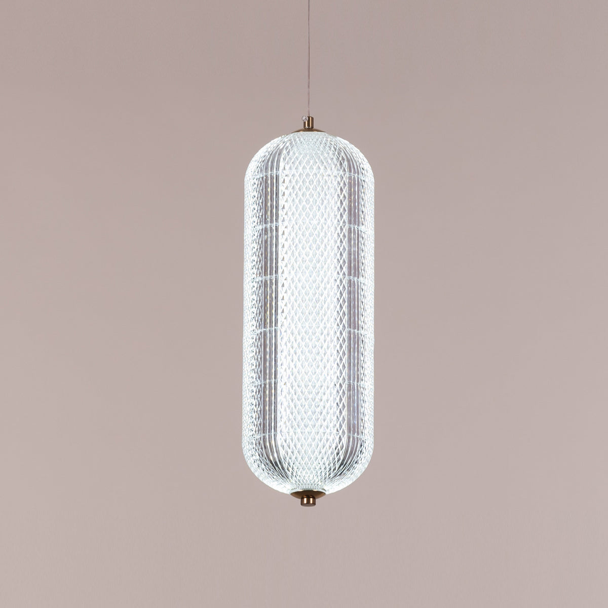 Yellow Diamond (Small, Dimmable LED with Remote Control) Acrylic Textured Pendant Light